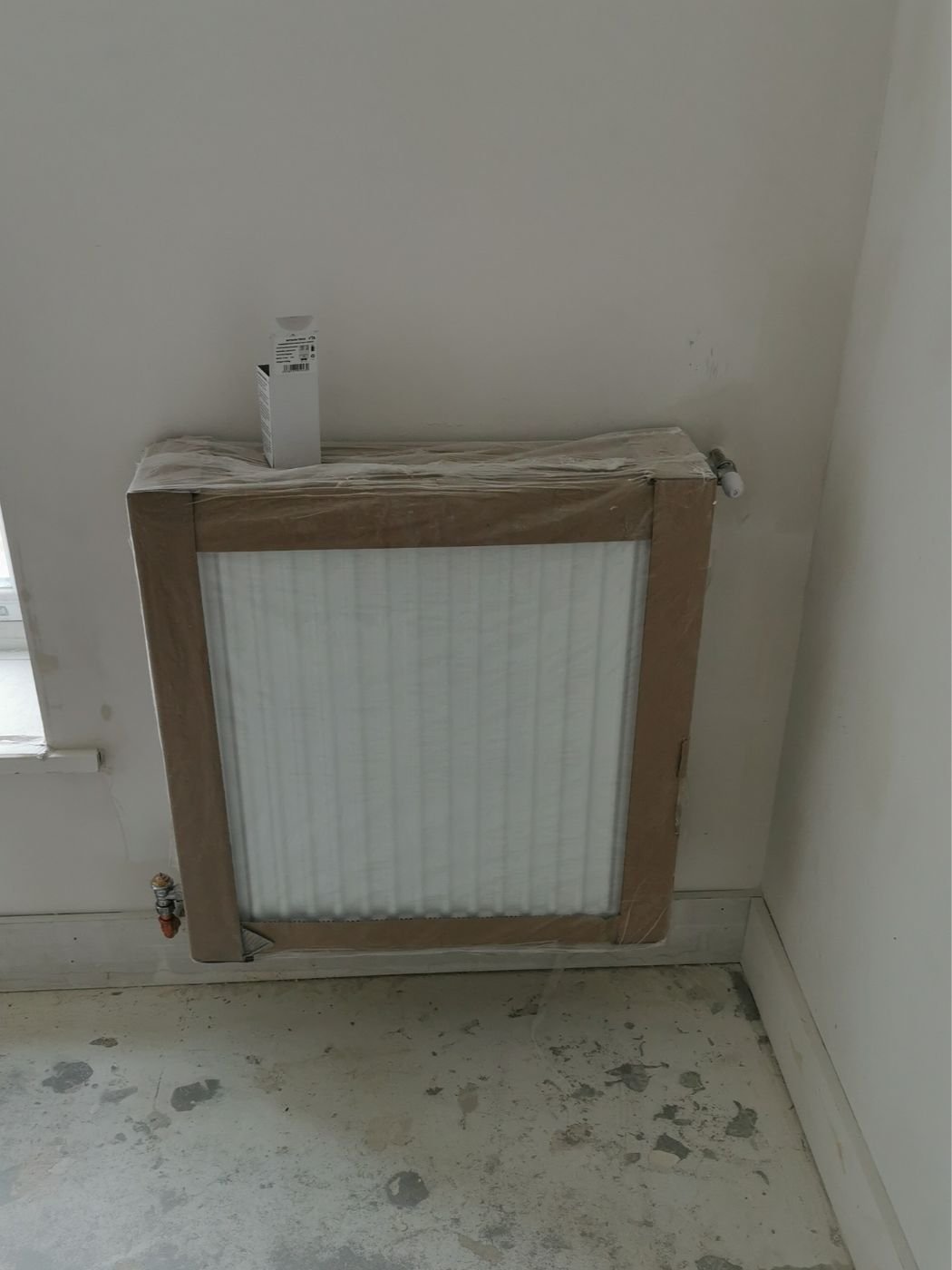 Underfloor heating pipework laid on insulation boards